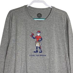 Life is Good T-Shirt Mens XXL 2XL Crusher Tee “Livin' The Dream” Dad Tools Jake